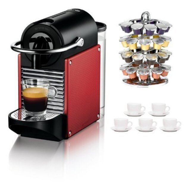 NESPRESSO coffee machine Pixie Dark Red 